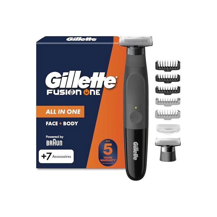 Rasoir électrique pour homme GILLETTE Fusion One 3 peignes 125 mm 45 min autonomie 100% étanche