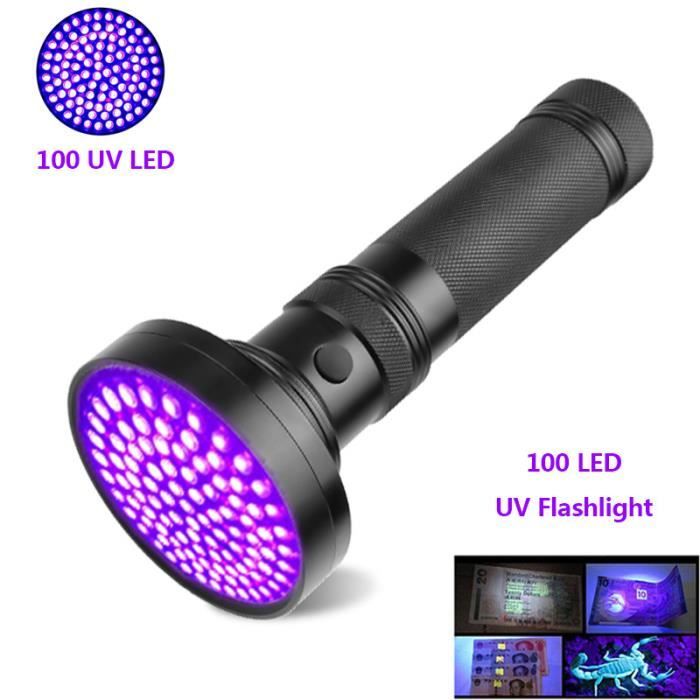 Lampe de poche LED UV, 365nm, 395nm, lumière noire, détecteur d