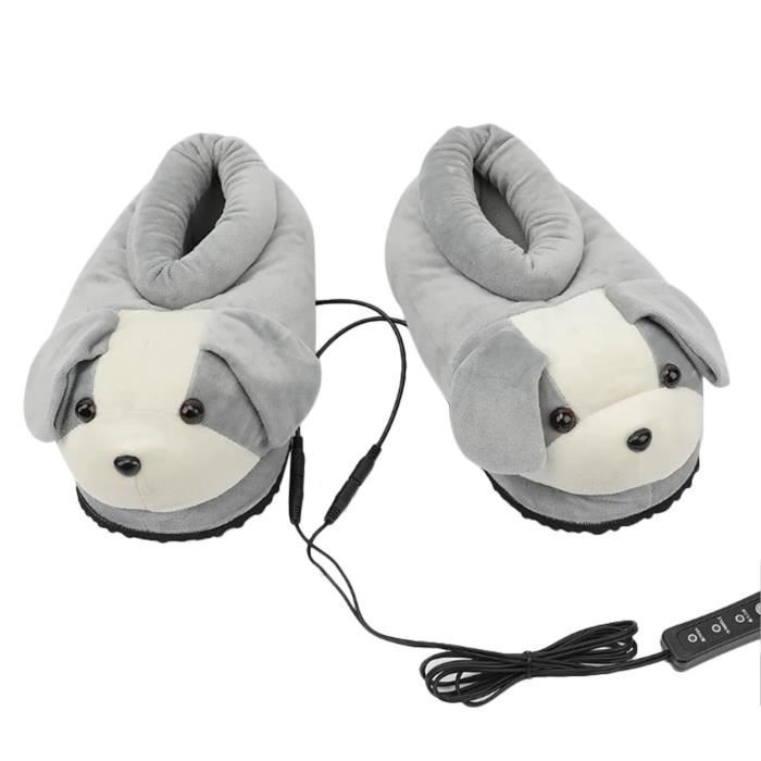 Chaussons Chauffants USB - Pantoufles Électriques Hiver Peluche Douce | Chauffe-Pieds Bureau Maison