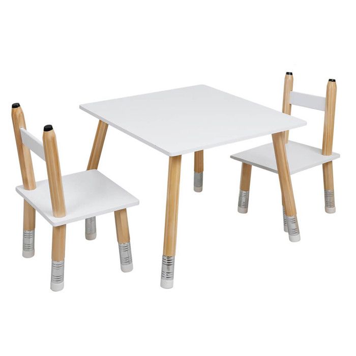 LAPIS - Ensemble Table et 2 Chaises Enfant Base Crayons LAPIS - Ensemble Table et 2 Chaises Enfant Base Crayons