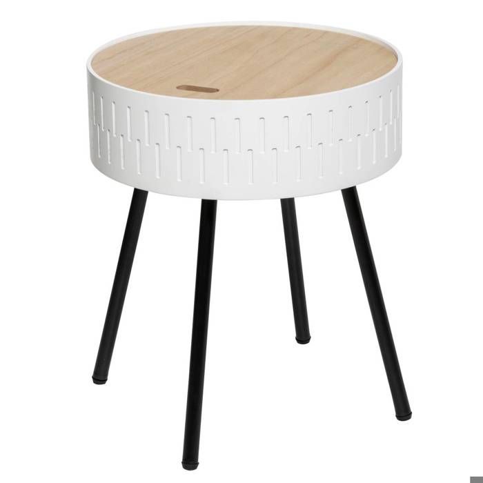 Table dappoint coffre Shiro blanc D39cm - Atmosphera Créateur dintérieur Table dappoint coffre Shiro blanc D39cm - Atmosphera Créateur dintérieur