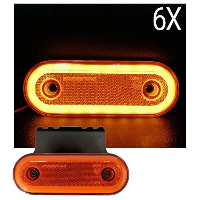 6x Feux de Gabarit Neon 20 Led Support Plastique Multi-tension pour Remorque