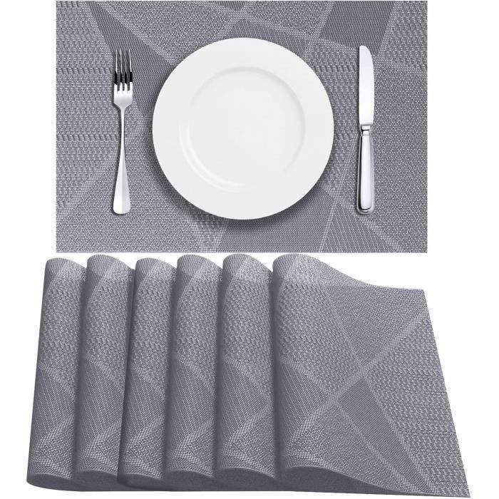 Sets De Tables En Pvc Tressés Lot De 6 Résiste À La Chaleur À L'Usure Antidérapant Et Sets De Tables En Pvc Tressés Lot De 6 Résiste À La Chaleur À L'Usure Antidérapant Et