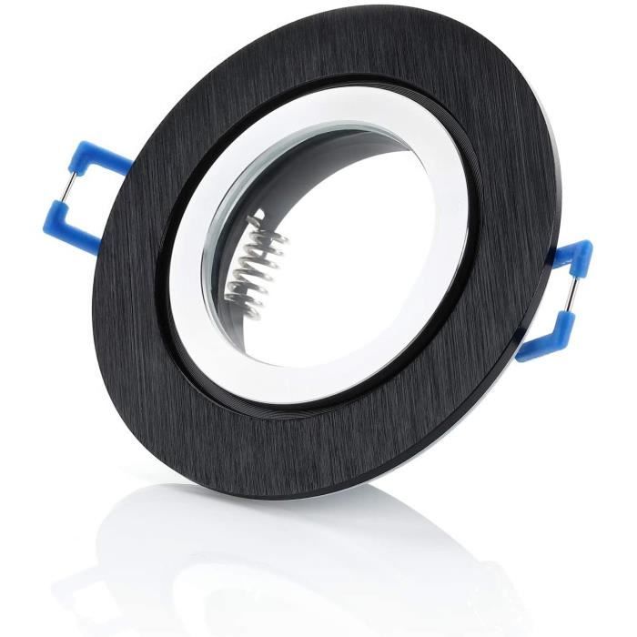 Sweet led/® Lot de 2 spots encastrables avec douille GU10 orientables Cadre encastrable encastrable encastrable encastrable Cadre downlight 230 V Anthracite brillant.
