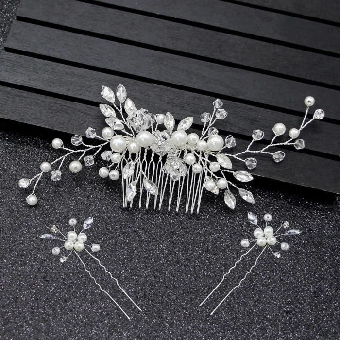 Accessoire Cheveux Mariage 3 Pieces Bijoux De Tete Mariage Perle Cheveux Mariage Bijoux De Tete Elegants Clips Pour Cheveux F H169 Cdiscount Au quotidien