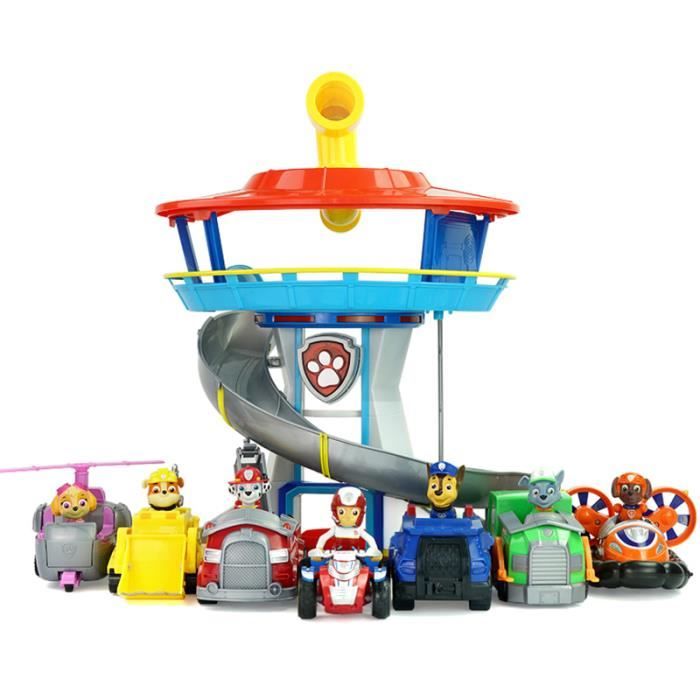 Figurine quartier général pat patrouille + 9 voitures Tour de contrôle paw  patrol personnages chiens enfants véhicules jouet - Cdiscount Jeux - Jouets