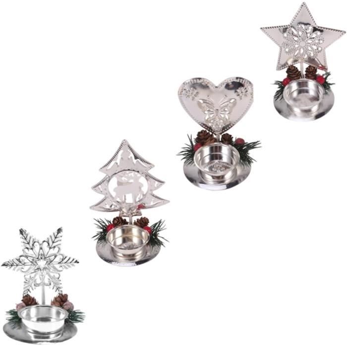 4 Pièces Bougie De Noël Anneau Bougeoir De Noël Pièce Maîtresse Flocon