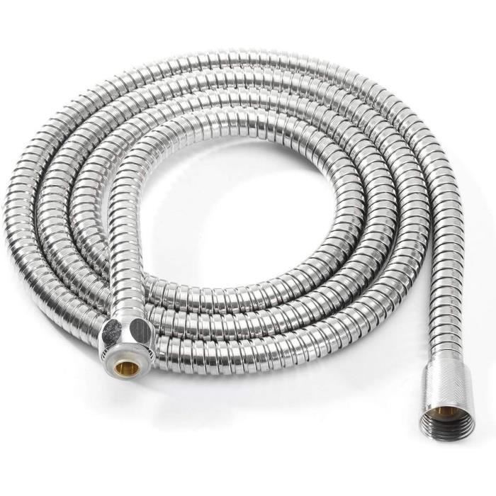 Tuyau De Douche Spiralé Flexible - Longueur 3 Mètres - Robinet à Douche - Qualité Durable