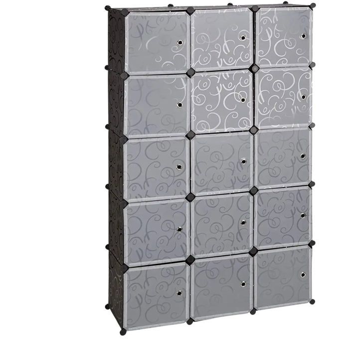 Armoire Pliante VALENTIN Relaxdays - 9 Compartiments, 2 Tringles - Dimensions 173x148x42,5 Cm - Tissu Beige - Pour Rangement Vêtements, Voyage, Camping - 6