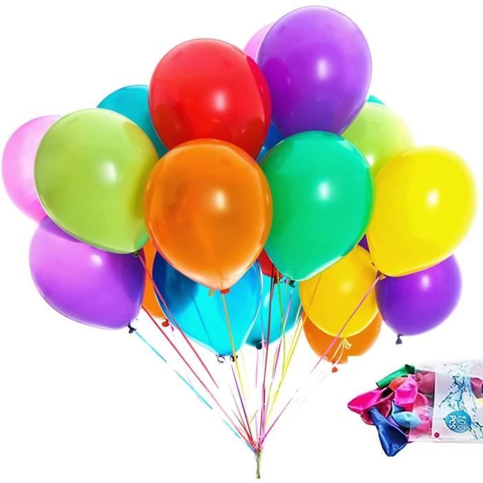 Lot De 100 Ballons Colorés À L'Hélium 100 % Latex Naturel 12 Couleurs 26 Cm  Ballons En Latex Multicolores Pour Guirlande De [u14529] - Cdiscount Maison