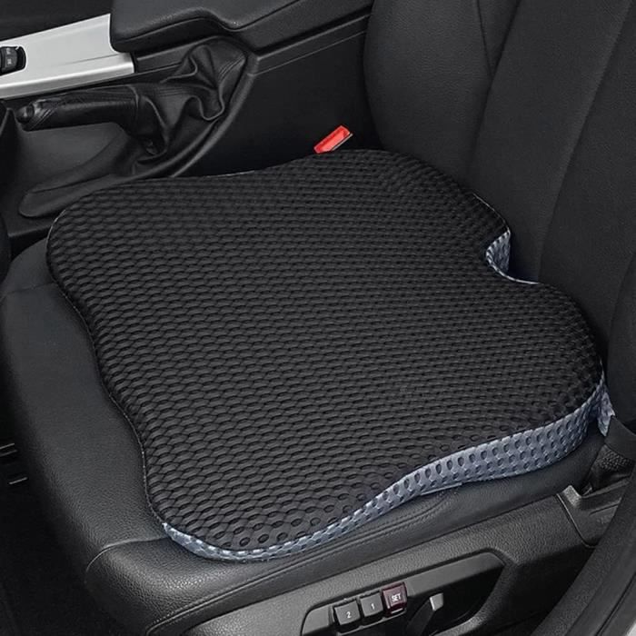Coussin De Siège Auto En Mousse à Mémoire De Forme - 44x24x9.5 Cm | Soutien Lombaire Et Rehausseur | Pour Conducteur, Confort Trajets Longs