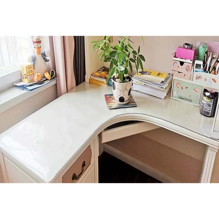 Sous-main De Bureau Transparent Antidérapant - 150 X 60 Cm, épaisseur 1,5 Mm - Imperméable, Résistant à La Chaleur