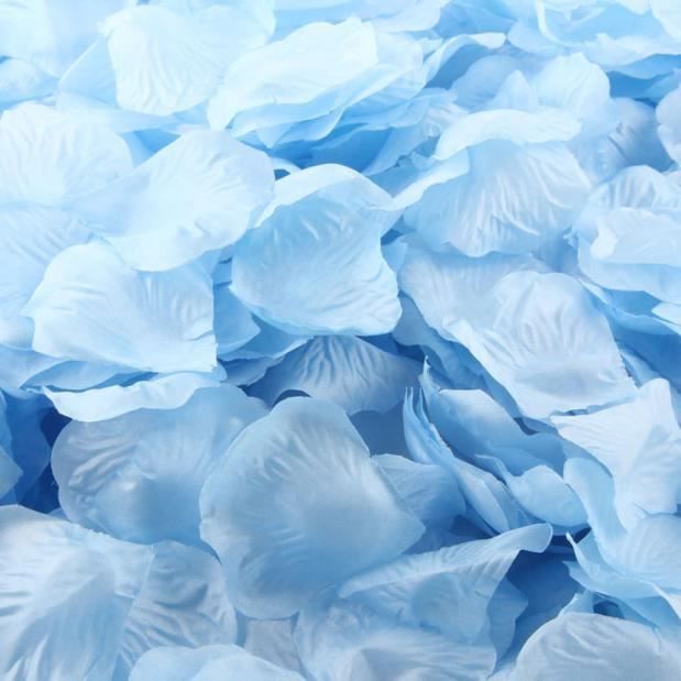  Couleur Bleu Pervenche 1000 Pétales de Rose en Soie pour Mariage  