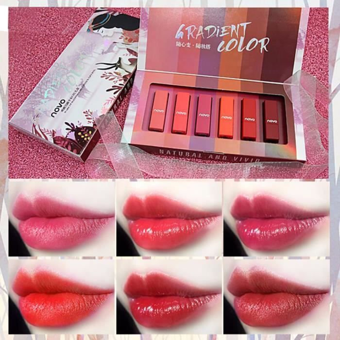 Novo Coffret Rouge à Lèvres 6 Sticks Combinaison De Rouge à Lèvres Beauté Zct80802083118