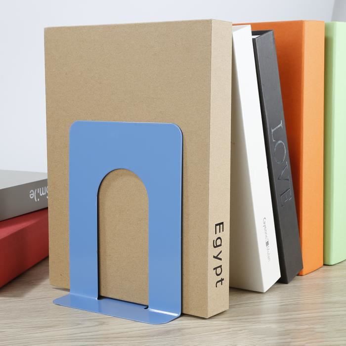 Lot De 2 Serre Presse Livre Bleu Metal Etroit 15 X 13 X 17cm Rangement Magazine Achat Vente Serre Livres Cdiscount