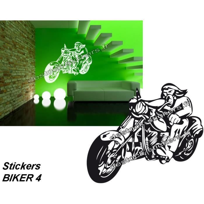 Autocollant sticker moto 13 biker casque noir blanc doight dhonneur
