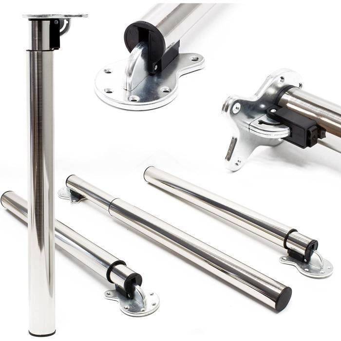 Pied De Table Télescopique Pour Camping-car – Support Réglable En Hauteur (450 à 700 Mm), Rotation à 360°, Pour Bateau, Van, Caravane