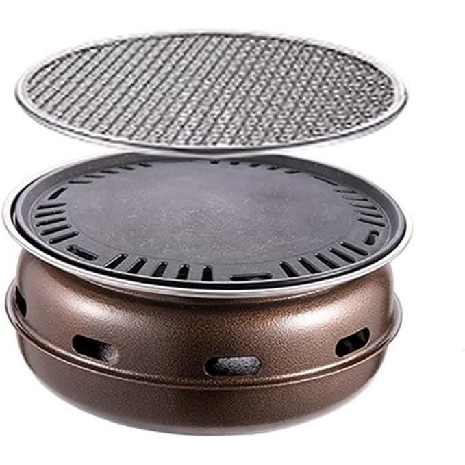 Poêle à Charbon Portable En Fonte – Barbecue Extérieur SP10, Argent