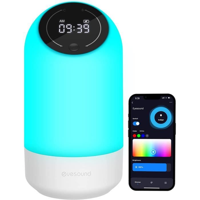 Lampe Chevet LED Airnasa En Forme De Rose - 7 Couleurs RVB, Tactile, Design Spirale