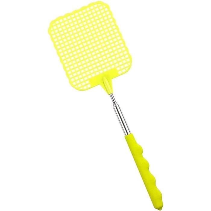 Set De 2 Tapettes à Mouches Télescopiques - Longueur Réglable 26 à 72 Cm - Manche Ergonomique - Noir
