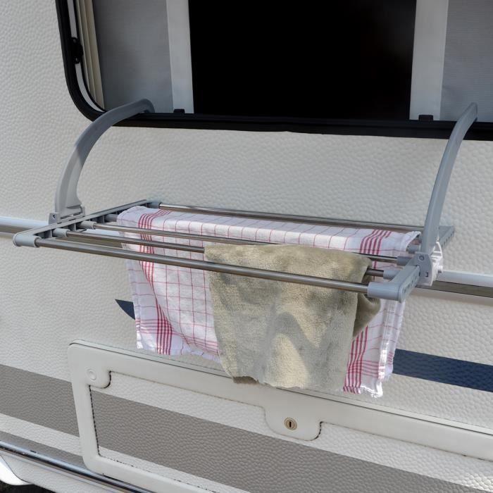 EYEPOWER Étendoir Séchoir à Linge Pliant 62x32x20,5cm à accrocher sur Le radiateur fenêtre Bain pour étendre sécher lessive vêtements mouillées Acier INOX