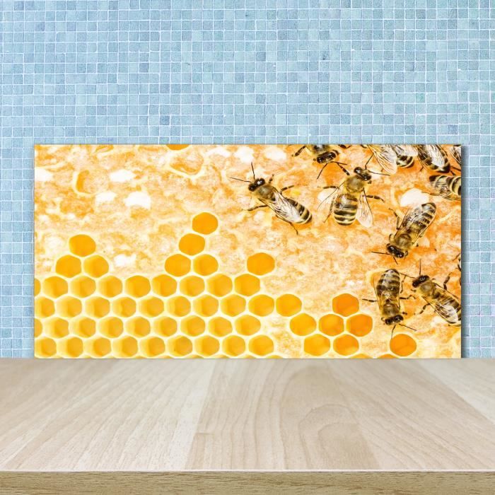 Tulup 100x50cm Credence De Cuisine Sur Verre Securite Animaux Abeilles De Travail Orange Achat Vente Credence Credence De Cuisine Cdiscount