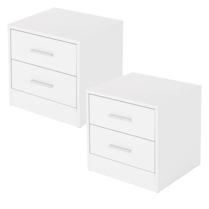 ML-Design Set 2x Table de Chevet avec 2 Tiroirs Blanc 38x37x34 cm en Bois Table de Nuit dAppoint Commode Console ML-Design Set 2x Table de Chevet avec 2 Tiroirs Blanc 38x37x34 cm en Bois Table de Nuit dAppoint Commode Console