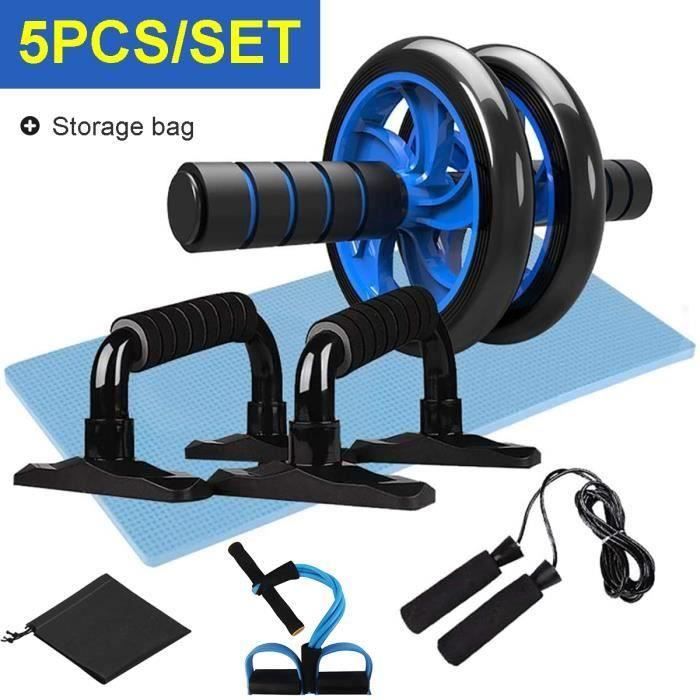 Adanse Corde /à sauter et genouill/ère Pour exercices /à domicile et musculaire Roue pour exercices abdominaux Avec barres push-UP