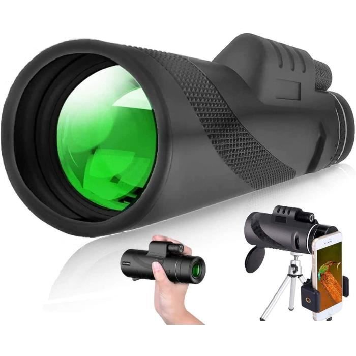 Monoculaire K&F Concept 12x50 HD - Étanche IP68, Prisme BAK4, Avec Trépied Et Adaptateur Téléphone - Observation Oiseaux, Chasse