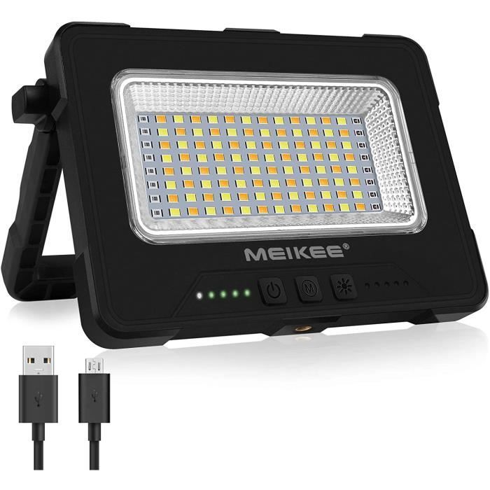 MEIKEE Projecteur LED Rechargeable Solaire 10W Projecteur Chantier Portable  Lampe Led Rechargeable 5 Luminosité Lamp de T41 - Cdiscount Bricolage