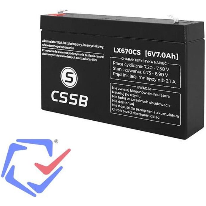 Batterie en gel CSSB 6V 7Ah vehicule - Cdiscount Auto