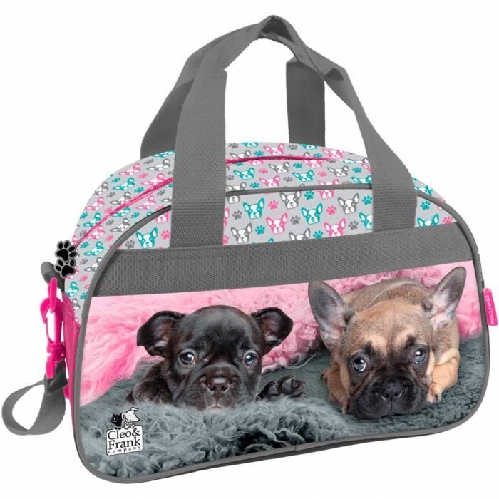 Chien Bouledogue Francais Et Son Petit Chiot Sac De Voyage Sport Loisirs Sac Bagage A Main Pour Les Enfants