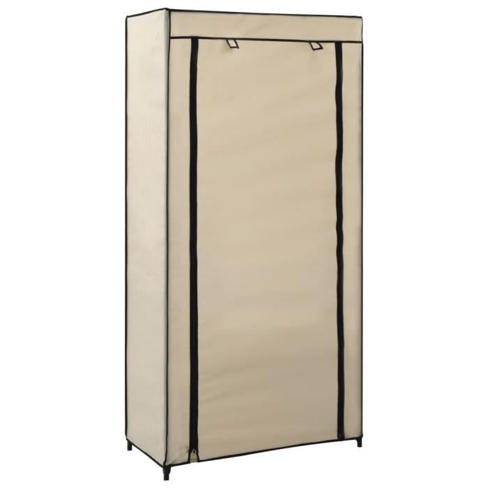 CHEZ JM® Meuble à chaussures Armoire à chaussures avec housse Crème 58x28x106 cm Tissu 4786