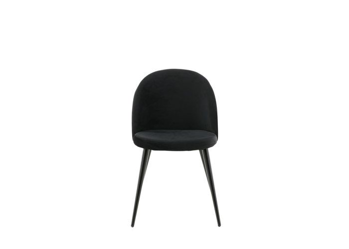 Chaise en velours avec pieds en acier Velvet noir Noir
