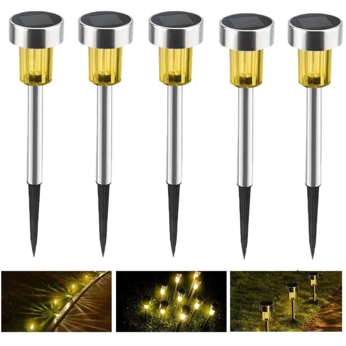 Lot De 2 Lampes Solaires Jardin Robin – Statue Oiseau Décorative Lumineuse, Résine, Éclairage Automatique Extérieur