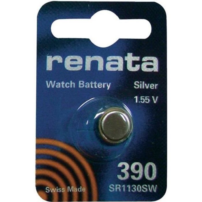 Piles Renata Pile bouton 390 Oxyde d'argent 1.55 V 60 mAh 390.CU MF