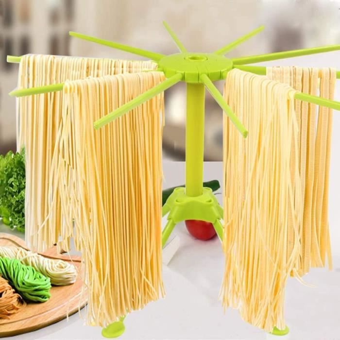 Séchoir à pâtes, grand séchoir à pâtes en bois pliable, séchoir à nouilles domestique à suspendre pour pâtes fraîches faites maison, support de séchage pour nouilles spaghetti avec 9 poignées en barre Séchoir à pâtes, grand séchoir à pâtes en bois pliable, séchoir à nouilles domestique à suspendre pour pâtes fraîches faites maison, support de séchage pour nouilles spaghetti avec 9 poignées en barre