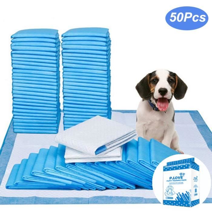 Lot de 50 Tapis Educateurs , Educateur de chien, 45cmX60cm, Hygiénique d’Entraînement, pour Apprentissage de la Propreté