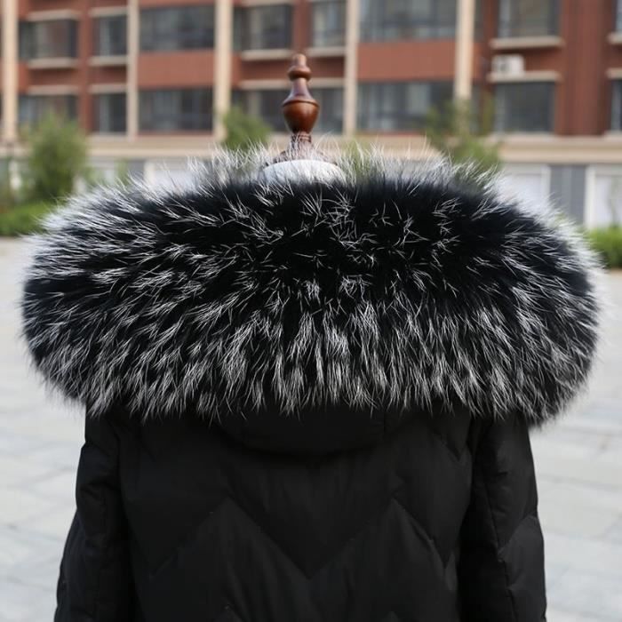 Manteau noir shop fourrure blanche