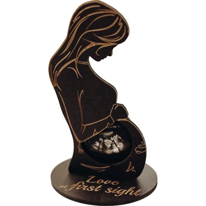 Cadre Photo échographie Bébé - Bois - 20x12cm - Pour Future Maman - Cadeau Grossesse Et Révélation