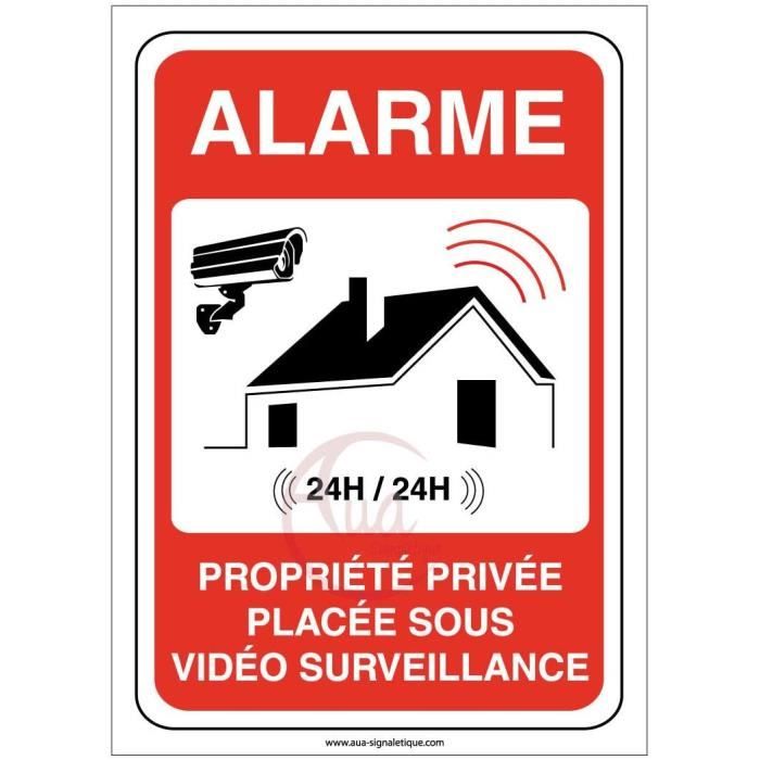 Panneau Signalétique 'PROPRIÉTÉ PRIVÉE - VIDÉO SURVEILLANCE 24h/24' En Aluminium Réfléchissant, 20x15cm | Décourageant, Résistant Aux Intempéries - 10