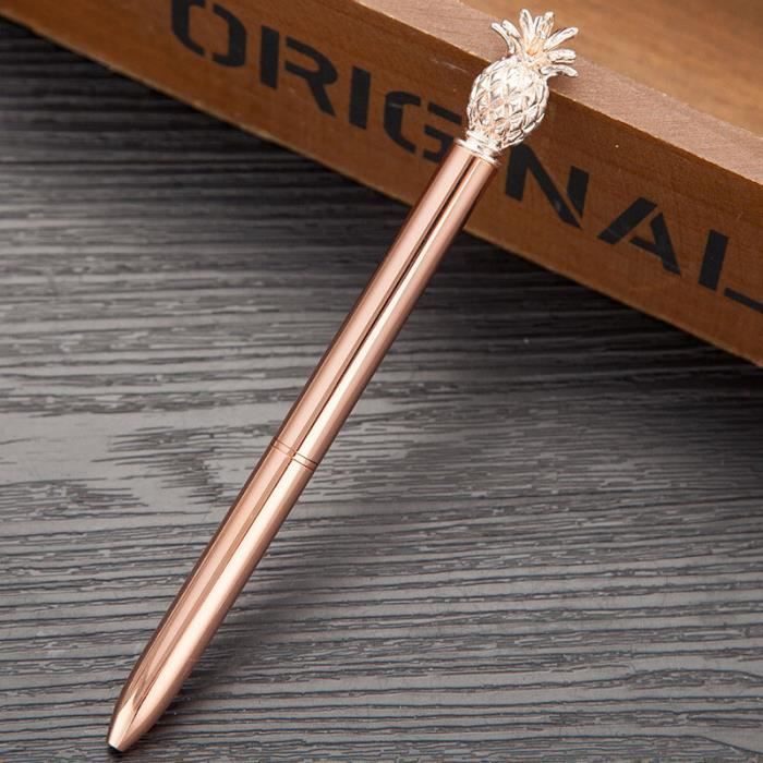 8 Stylos Bille En Métal Rose Or - Fournitures Bureau écriture Fluide - Cadeau élégant