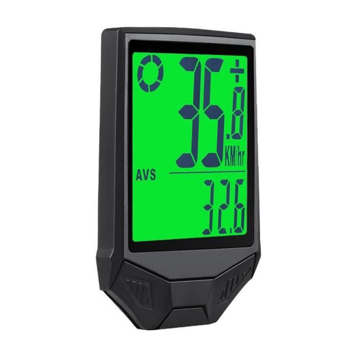 Compteur Vélo Sans Fil Grand Écran 3,3 Pouces - Odomètre Multifonctions Vitesse KM/H MPH