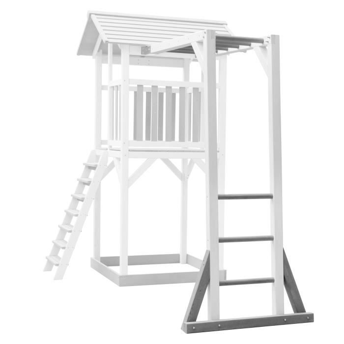 AXI Beach Tower Cadre d'escalade en bois en gris et blanc | Élément d'appoint pour Aires de Jeux