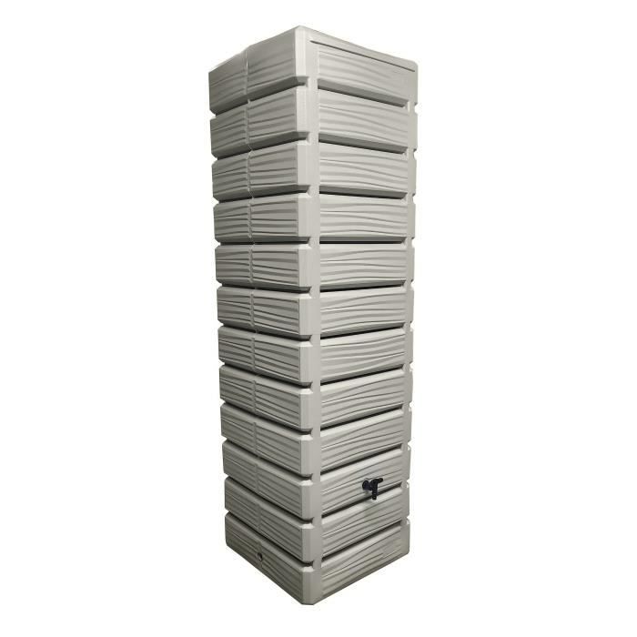 Récupérateur deau DUNE - Plastique - Grège - Rectangulaire - 60 x 60 x 210 cm - 700L - BELLI