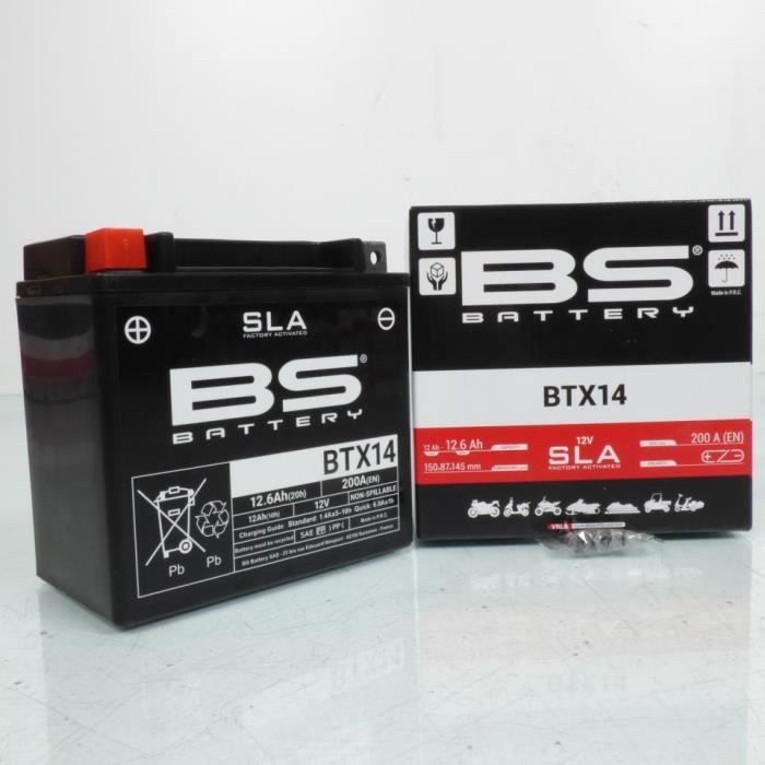Batterie SLA BS Battery pour Moto Kawasaki 1200 Zx-12 R Ninja 2000