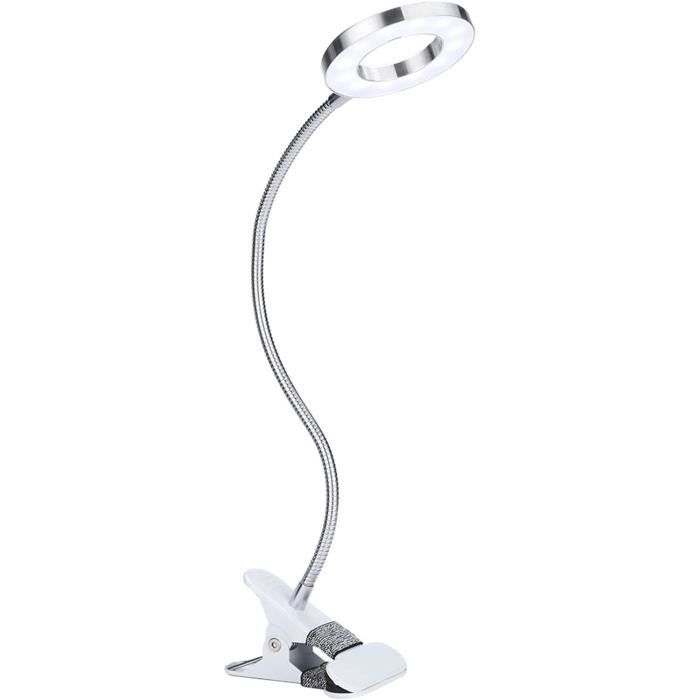 EECOO Lampe Loupe LED, 2.5X Lampe De Tatouage Portable Avec Clip, Lampe De Table De Protection Des Yeux, Convient Pour Les Cils à Manucure, Apprentissage, Maquillage, Beauté, Lecture