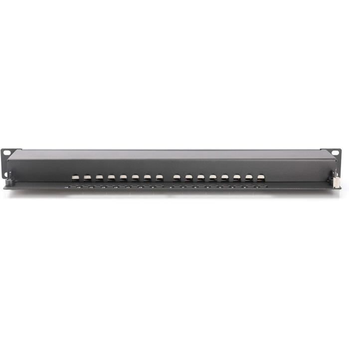 Panneau De Brassage DIGITUS Cat 6A 8 Ports - Blindé, Montage Rack 1U - Pour Réseaux Professionnels