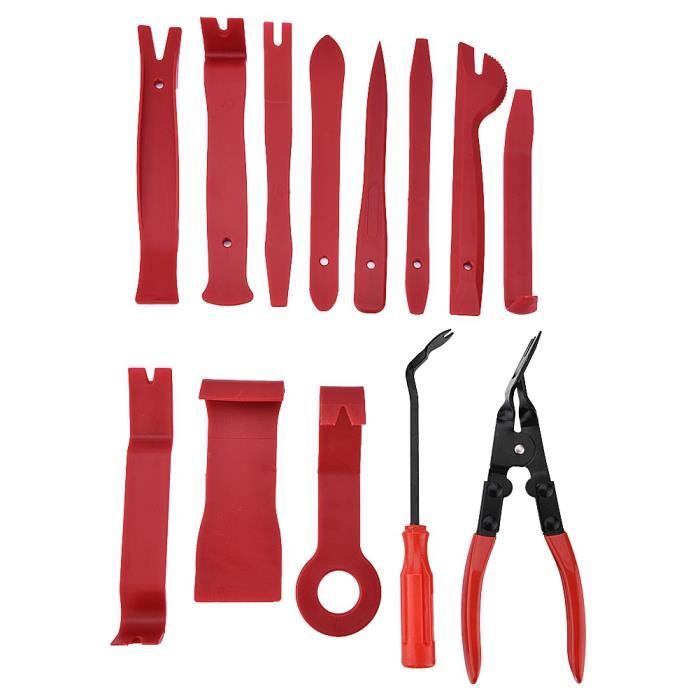 Lot De 3 Outils De Dépose Pour Voiture - Pour Panneaux De Porte, Tableau De Bord, Garnitures - Têtes Fines 1-2 Mm - Rouge