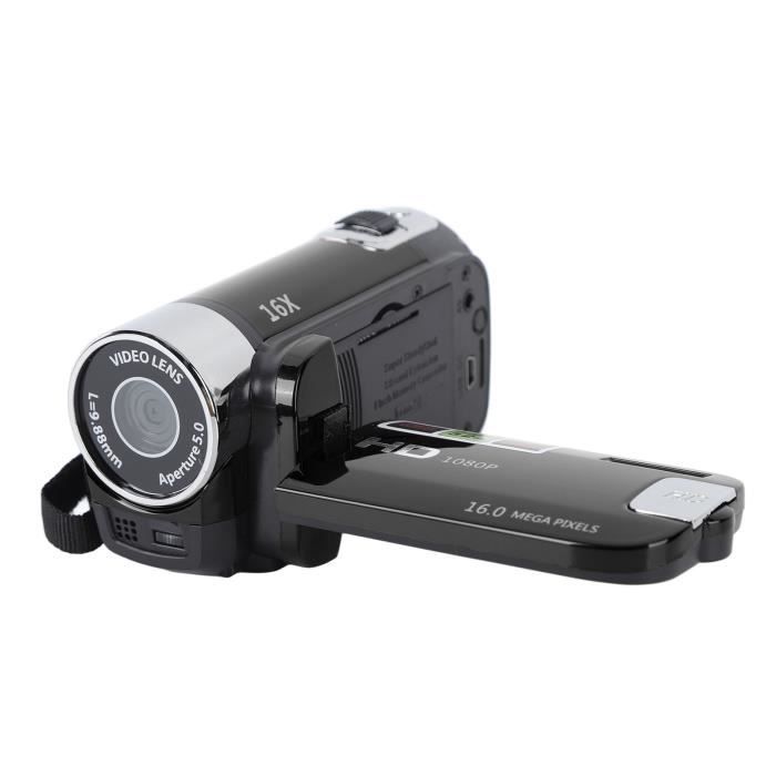 EJ.life caméra Vlogging Caméra DV 1080P 16MP, écran rotatif TFT 2,7 pouces, caméra vidéo à Zoom numérique optique camescope